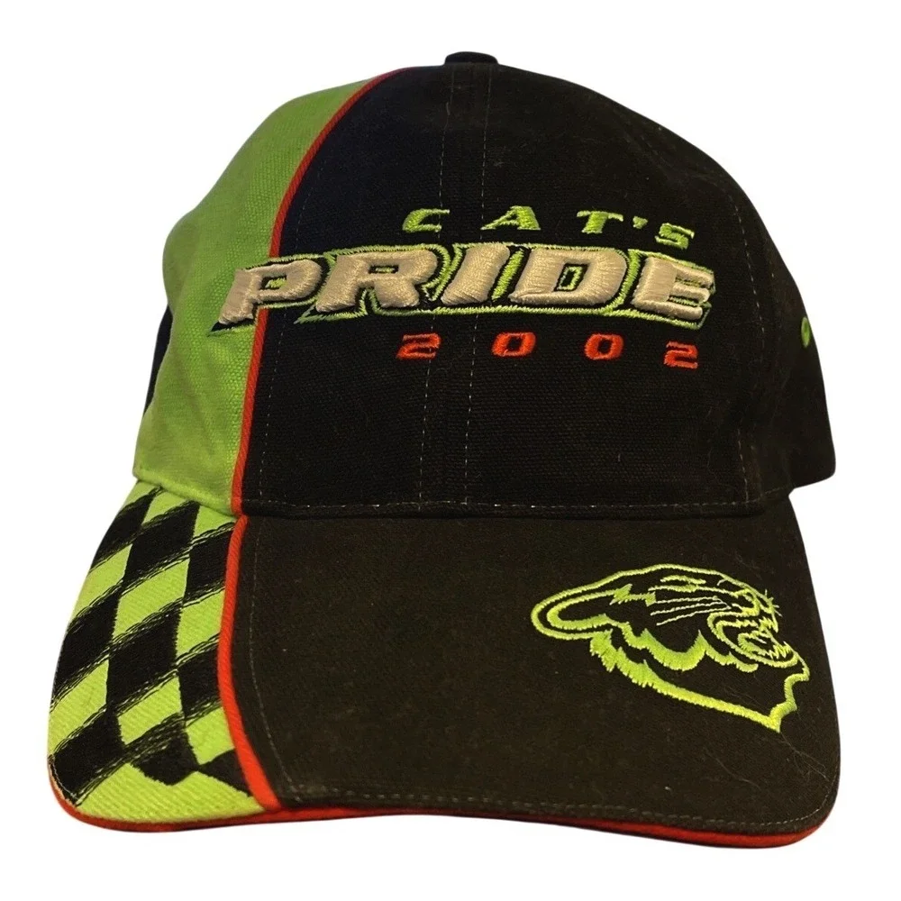 Y2K Arctic Cats Pride 2002 Baseball Cap Hat‎ Adjustable Snowmobile Sled Neon